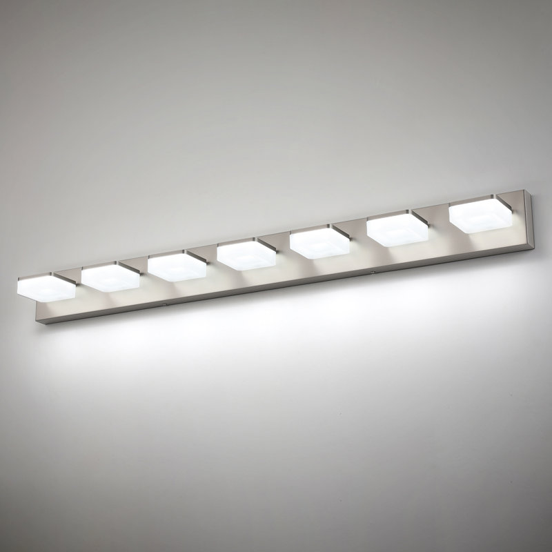 Luminaire de salle de bain à DEL Rahmone, haute transmittance et intensité variable avec tête rotative à 270 °, Nickel