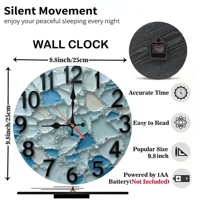 Horloge murale décorative bleue