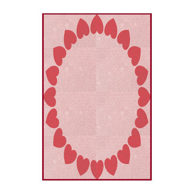 Tapis rose en laine