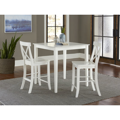 Dalonzo Counter Height Solid Wood Dining Set