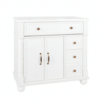 Durable 35.6 Inch Bathroom Cabinet with Ample Storage, Eco-Friendly and Easy to Install