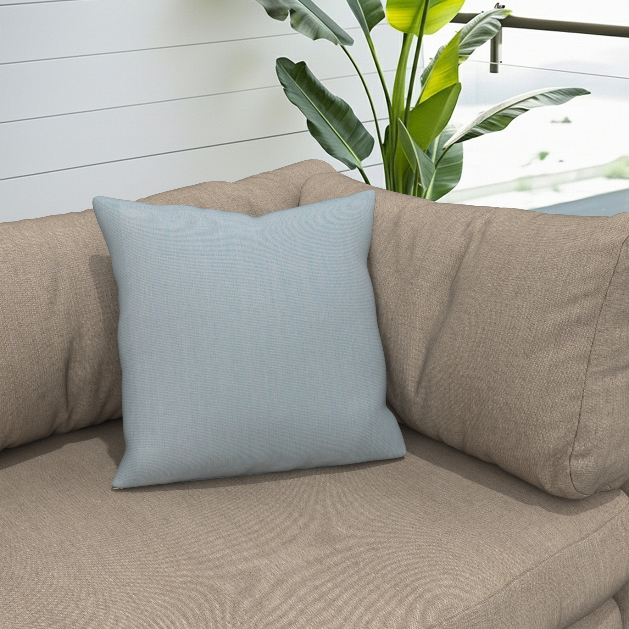 Gabi Indoor/Outdoor Throw Pillow, Blue, Square 20"