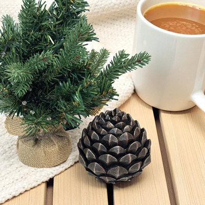 Rustic Pinecone Decorative Accent – Lodge Cabin Tabletop Decor