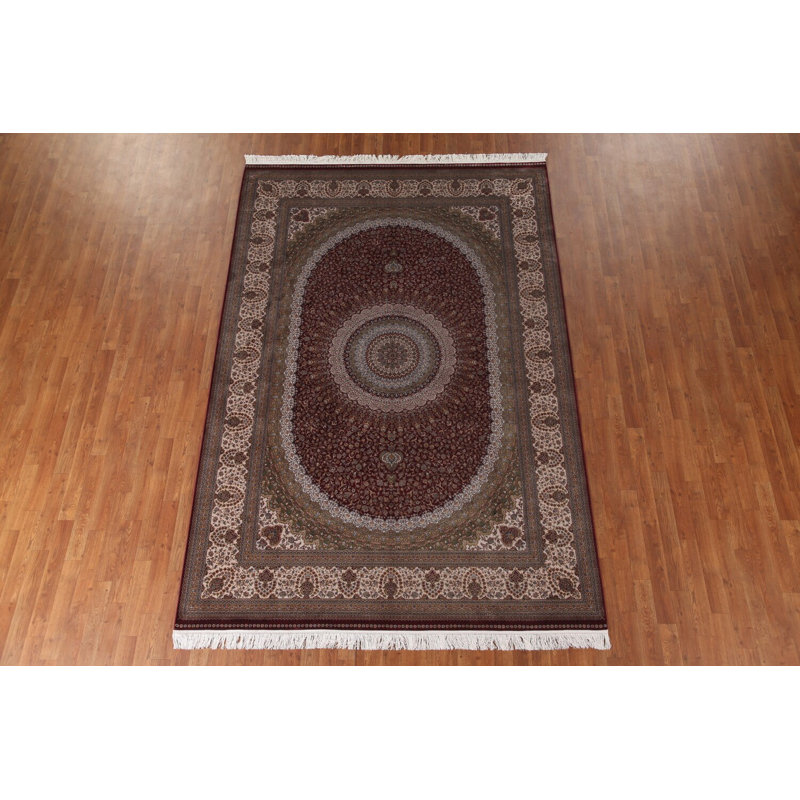 Tapis traditionnel rouge bourgogne 6 x 10