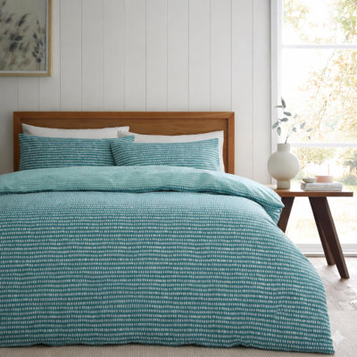Moseley Teal  Reversible Duvet Cover Set y