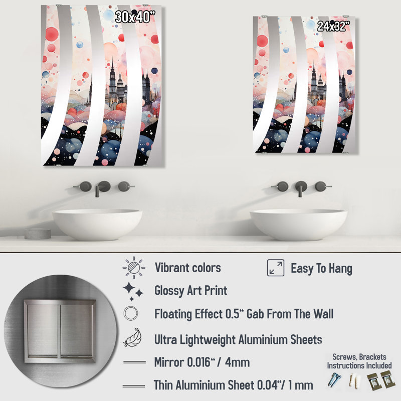 McDougal - Miroir mural art déco City MIR141118, 32 po x 24 po