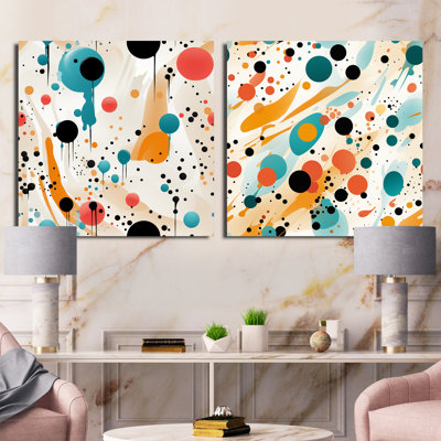 Cubia - Ensemble de 2 collages carrés abstraits
