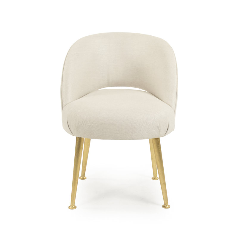 Selene Side Chair, Beige 100% Linen