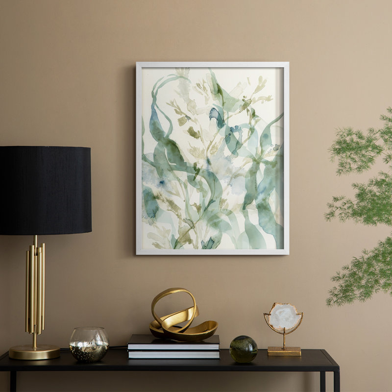 Underwater Botany II, reproduction encadrée - bois massif, H 15 po x l 12 po, Blanc
