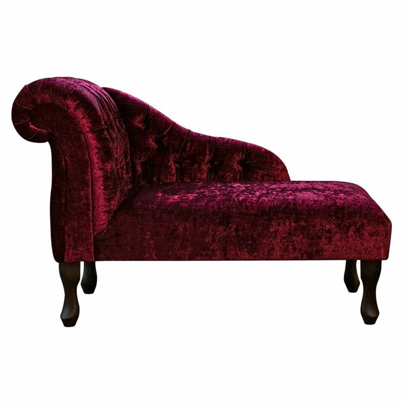 Upholstered Chaise Lounge, Red