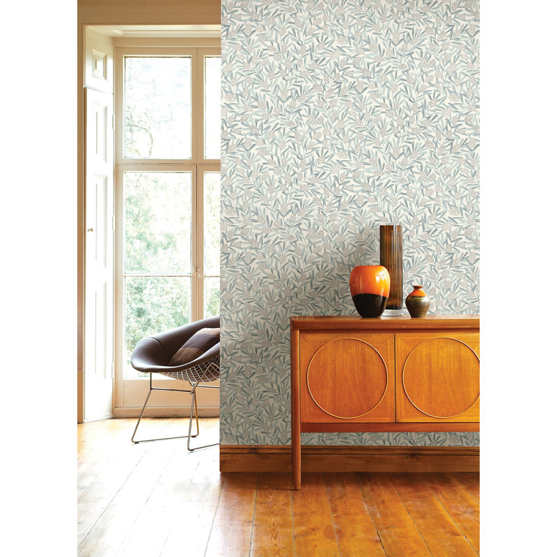 Rouleau de papier peint texturé L 33 pi x l 20,5 po, Bleu