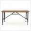 Table basse d'extérieur rectangulaire avec pieds tubulaires en angle et plateau en bois, noir