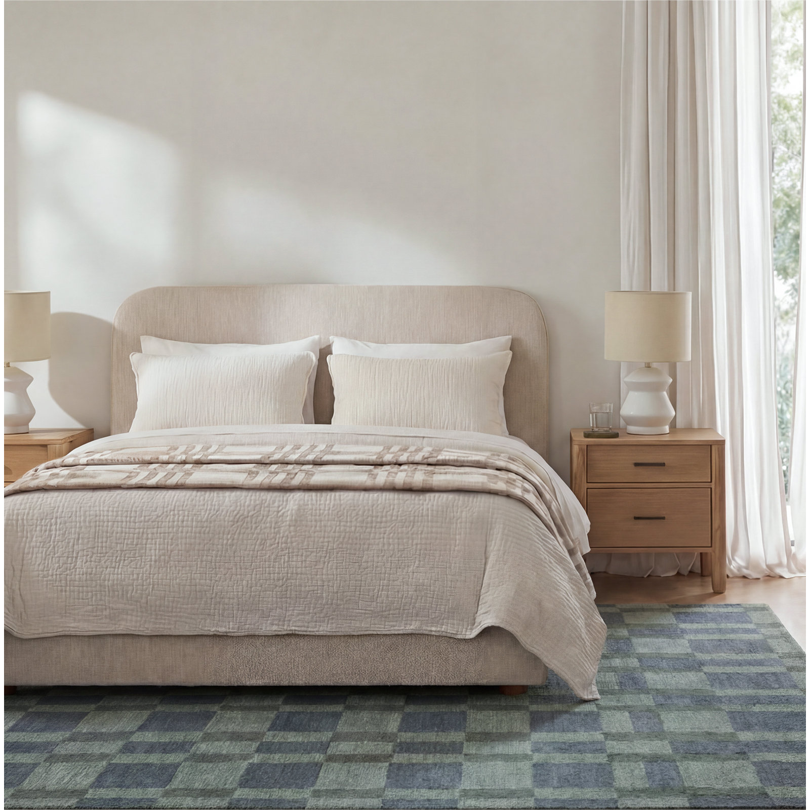 Hand-Tufted Wool Rug, Rectangle 7'9" x 9'9", Green