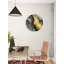 Abstrait horloge murale en verre trempé gris-jaune, horloge décorative, horloge en verre moderne, pendaison de crémaillère, Art mural-453249444-453249450