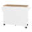 White Rolling Kitchen Island - 3 Drawer, 2 Slide-out Shelf, Internal Storage, Rubber Wood, , 43"d For Organized Rectangular Cart With Storage Drawers, Shelves, White, Wood Tabletop, 50"w X 36.95"h-2144901271