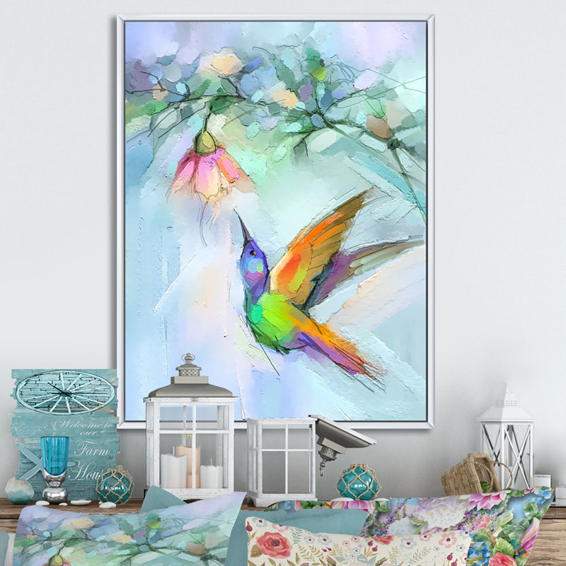 Papillon abstrait - Peinture, H 20 po x l 12 po x P 1 po, Cadre flottant blanc
