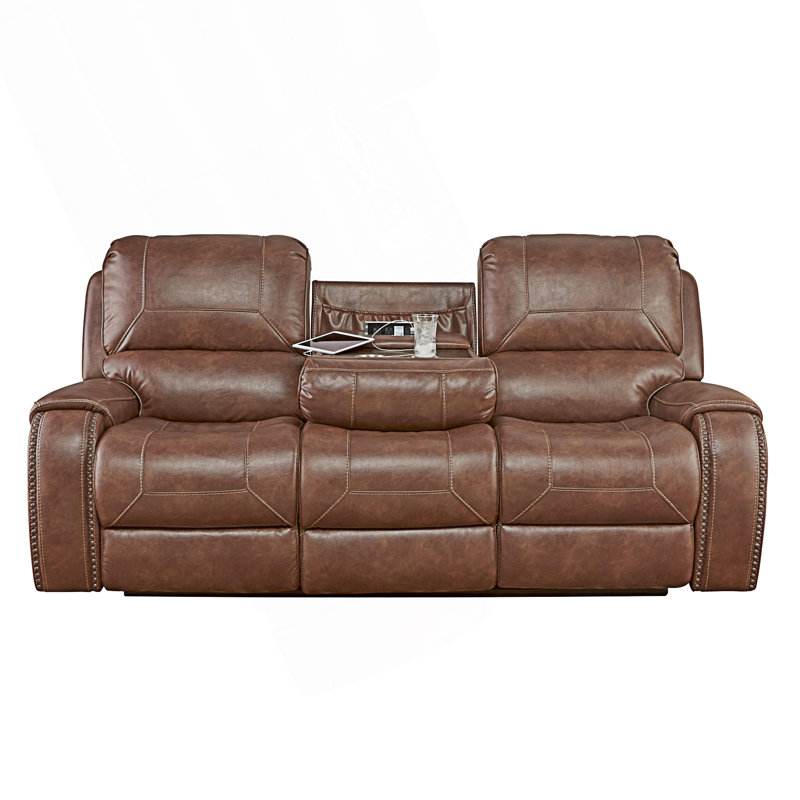 Canapé inclinable manuel avec console de rangement et port USB