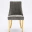 Tissu en rayonne, chenille, gris, chaises de salle à manger, design américain, pieds en acier inoxydable plaqué or, dossier haut, confort à long terme-1869063398-1869063403