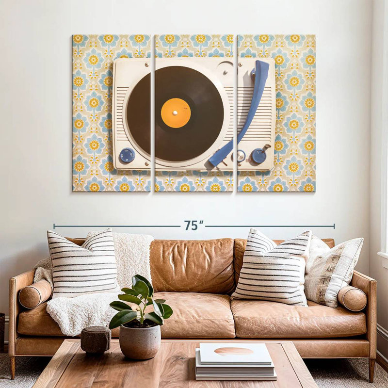 Abarca Floral Pattern Record Player, 42" H x 65" W