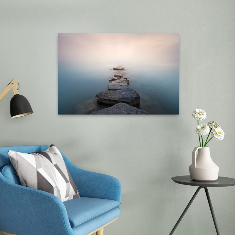 Art contemporain, paysage paisible, paisible et serein, H 16 po x l 24 po