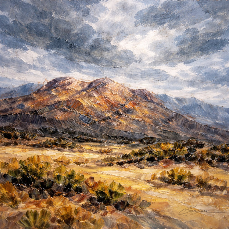 «Desert Range», art mural sur toile tendue, L 40 po x H 40 po x P 1,5 po