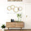 Gold Decorative Wall Art With Metal Mirrors - 3D, 42.25"X22 3D Decor For Bedroom And Living Room,