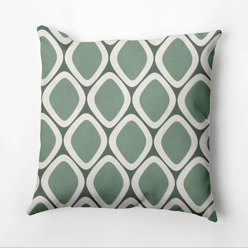 Pebbles Geometric Outdoor Reversible Throw Pillow, Wintergreen, 18" H x 18" W x 1" D