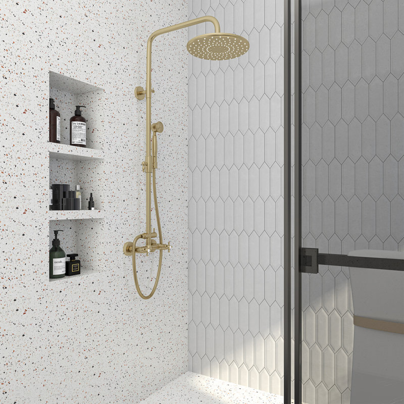 Système de douche complet, Or brossé