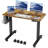 Electric Height Adjustable Standing Desk With 4 Lockable Casters-1234147537-1234147535
