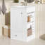 Meuble-lavabo autoportant avec lavabo, armoire de rangement avec tiroir à fermeture en douceur, tablettes latérales ouvertes-348528172