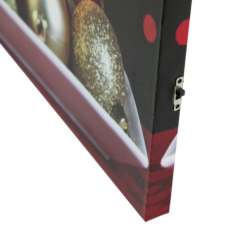 Décoration murale en forme de bougie de Noël avec lumières DEL rouges et dorées 11,75 po x 15,75 po