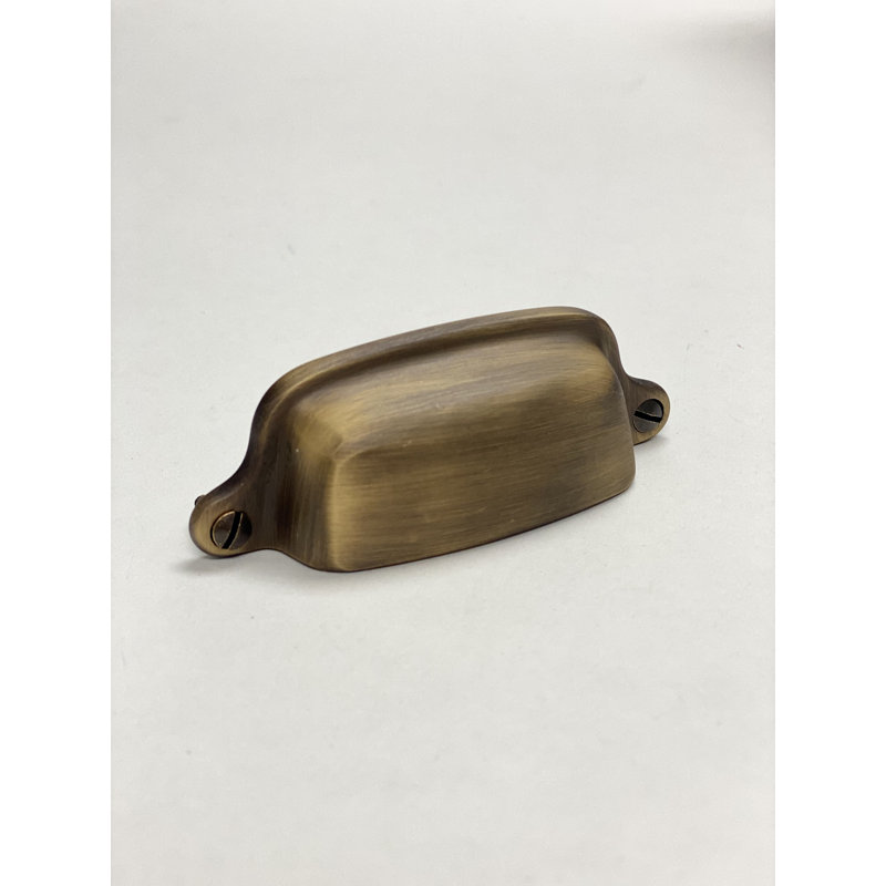 Eloise 3" Center to Center Solid Brass Cup Pull, Antique Brass