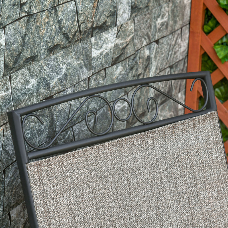 Fauteuils coulissants d'extérieur avec table basse, Brun