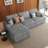  Bianca Wide Plush Corduroy 3-Seat L Shaped Modular Sofa with Storage-522429801-515154100