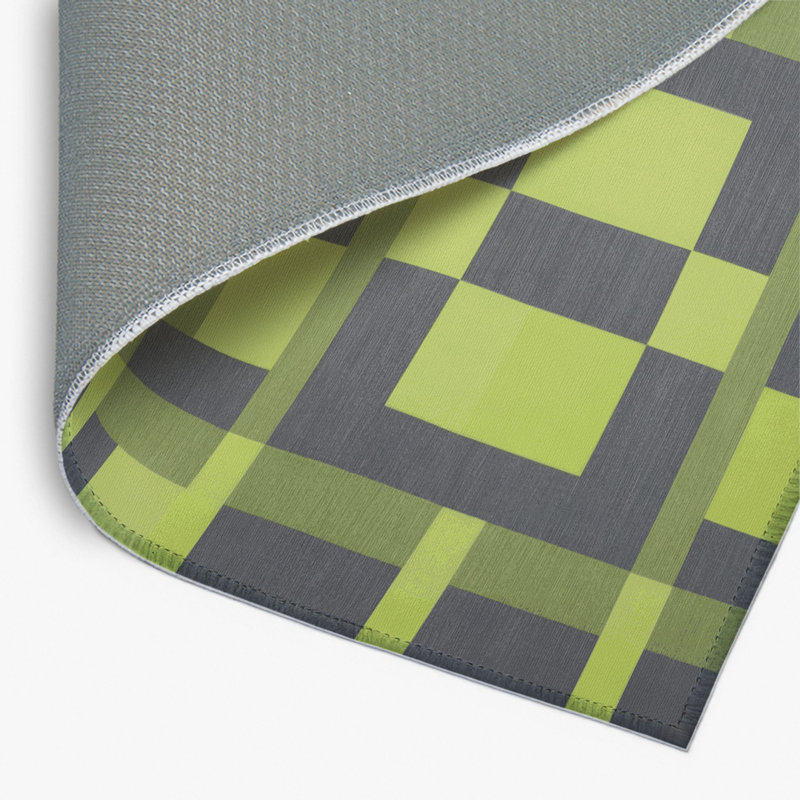 Tapis d'intérieur et d'extérieur à carreaux gris, Rectangulaire 2 pi x 3 pi