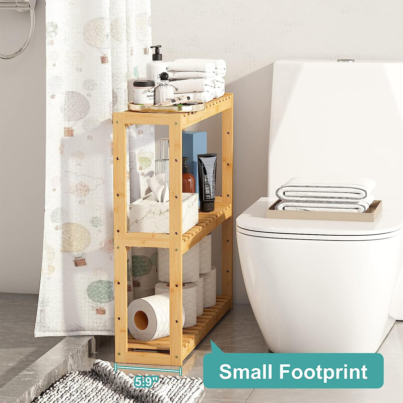 Charyl Freestanding Bathroom Shelves, Brown