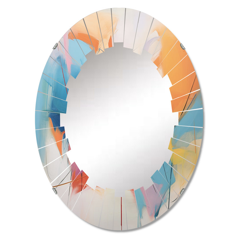 Eyne - Miroir mural Mid-Century ovale, 30 po x 20 po