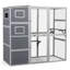 Cage pour chat gris avec toit imperméable et plateformes surélevées - 4 refuges pour animaux de compagnie pour chats, lapins et hamsters
