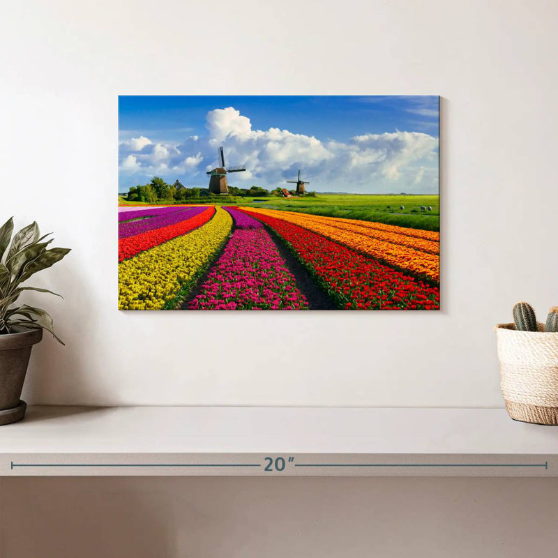 Alvord scène de printemps hollandais, H 8 po x l 12 po