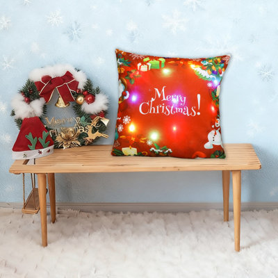 Christmas Pillows Holiday Gifts LED Lights Short Printed Sofas Pillows Cushions Pillowcases