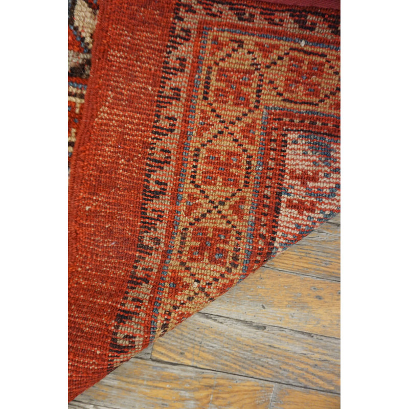 Red Antique Tribal Paisley Pattern Small Scatter Size Turkish Oushak Area Rug