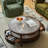 Retro coffee table with glass top