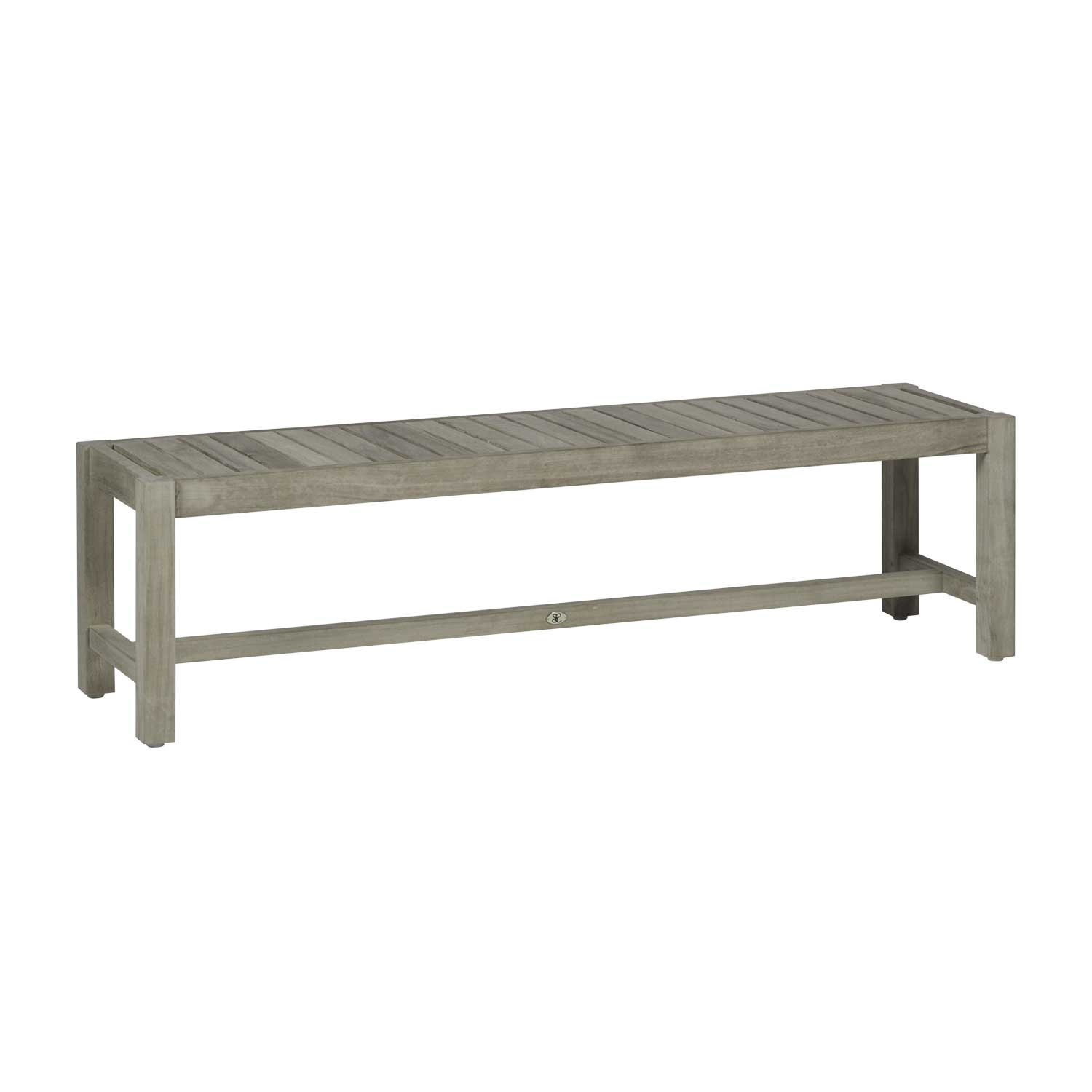 Club 59" Teak Picnic Bench, Welt, Canvas Sand, Natural Teak