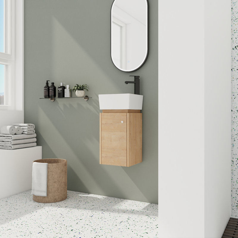 Meuble-lavabo simple de coin 12 po avec comptoir en céramique
