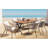 7 Pieces Patio Dining Set, All-Weather Outdoor Furniture With Acacia Wood Table And Metal Frame Chairs, Ideal For Garden, Backyard, And Balcony-1546905387