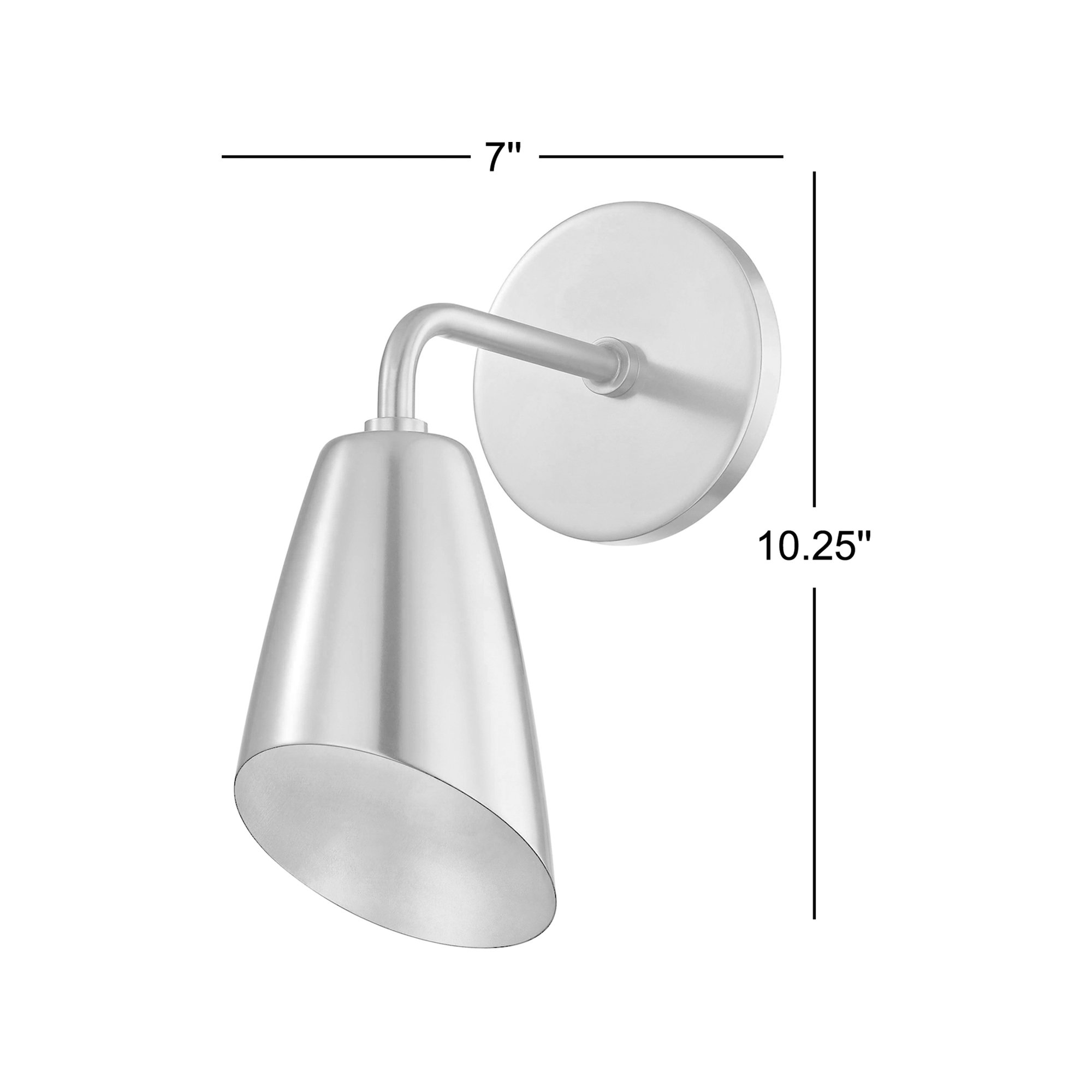 Miklos Single Light Steel Dimmable Armed Sconce, Aged Brass