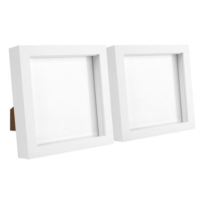 Nicola Spring - 3D Box Photo Frames - 6" x 6" - White