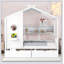 Lit double en bois avec 2 tiroirs et tablette de rangement, parfait pour jouer et dormir-129448259