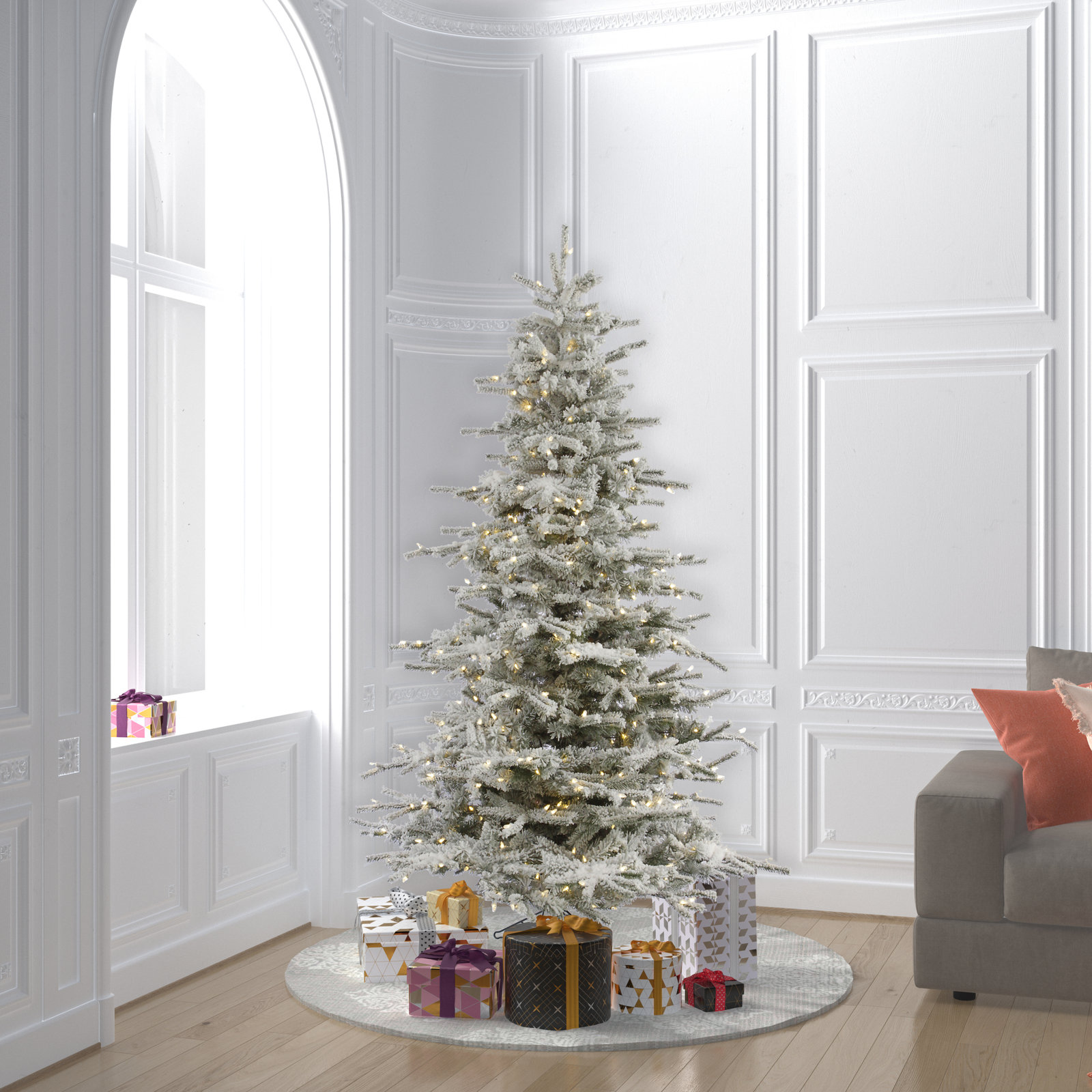 Hendricks Lighted Artificial Fir Christmas Tree, 6.5' H