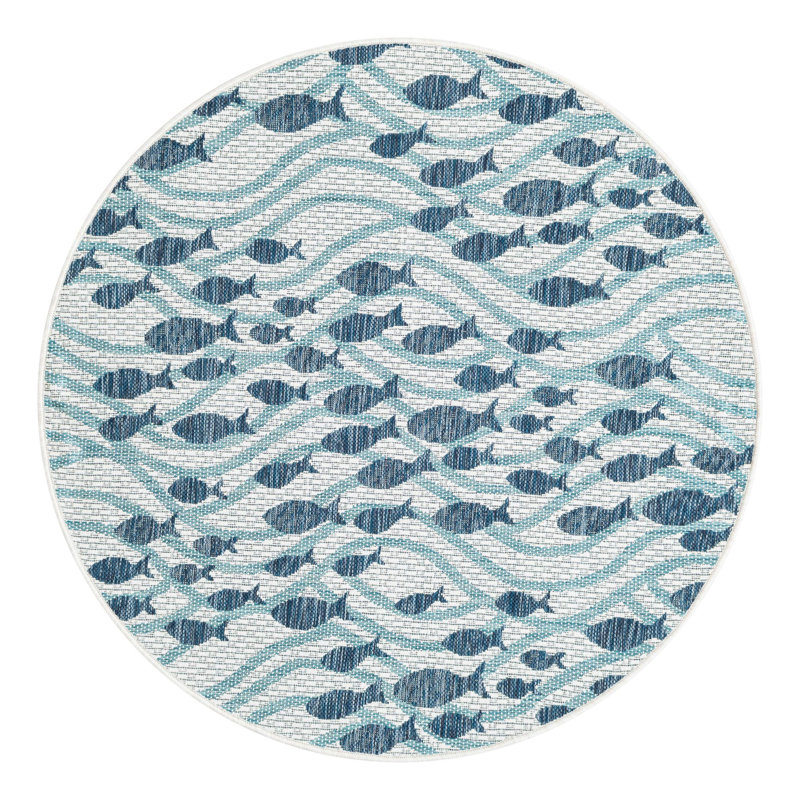 Tapis intérieur / extérieur d'extérieur Coastal, Rond 4 pi 1 po